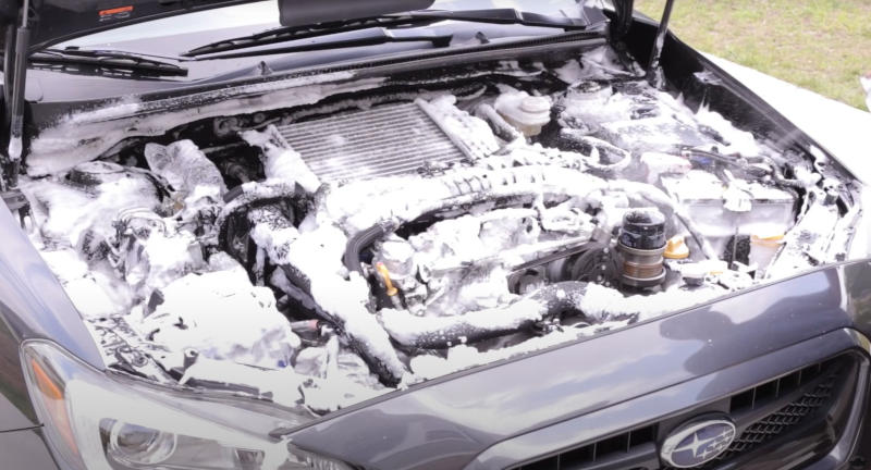 use-a-car-shampoo-or-foam-to-clean-your-engine